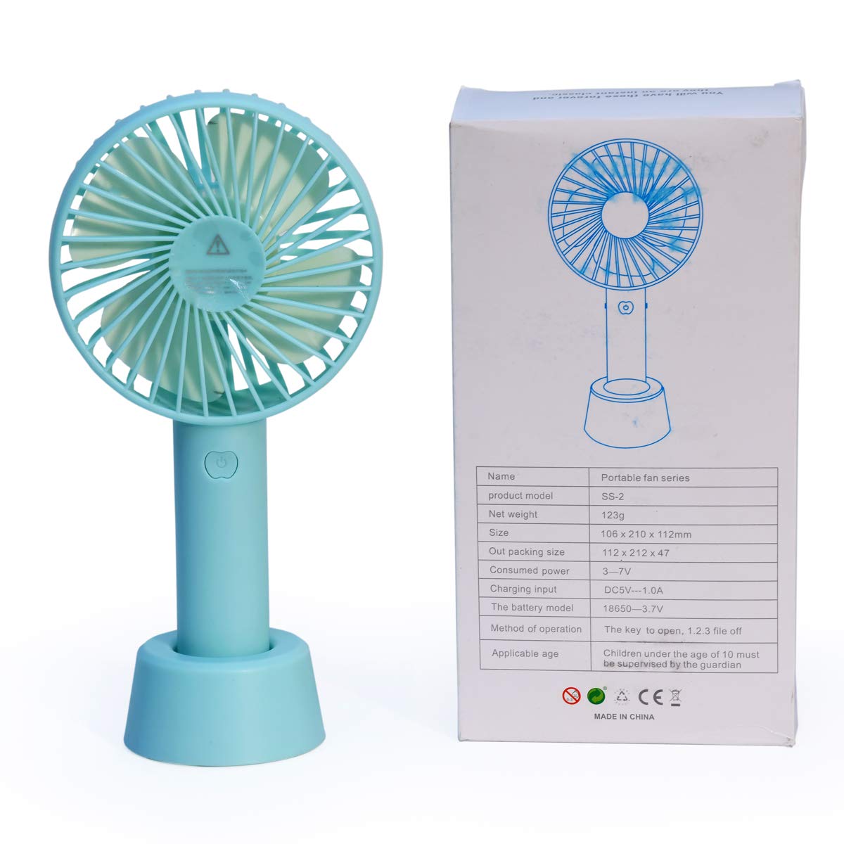 Mini Handheld Fan, Powerful Portable Fan 3 Speeds, USB Rechargeable